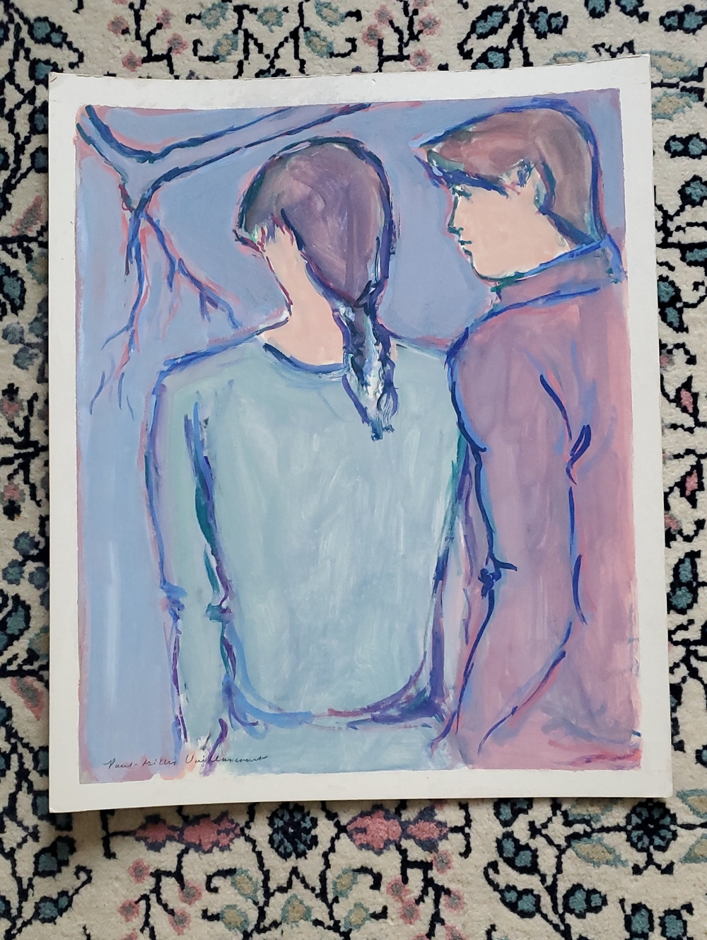 VTG Original Paul-Gilles Vaillancourt Signed Canadian Art Painting 1970s